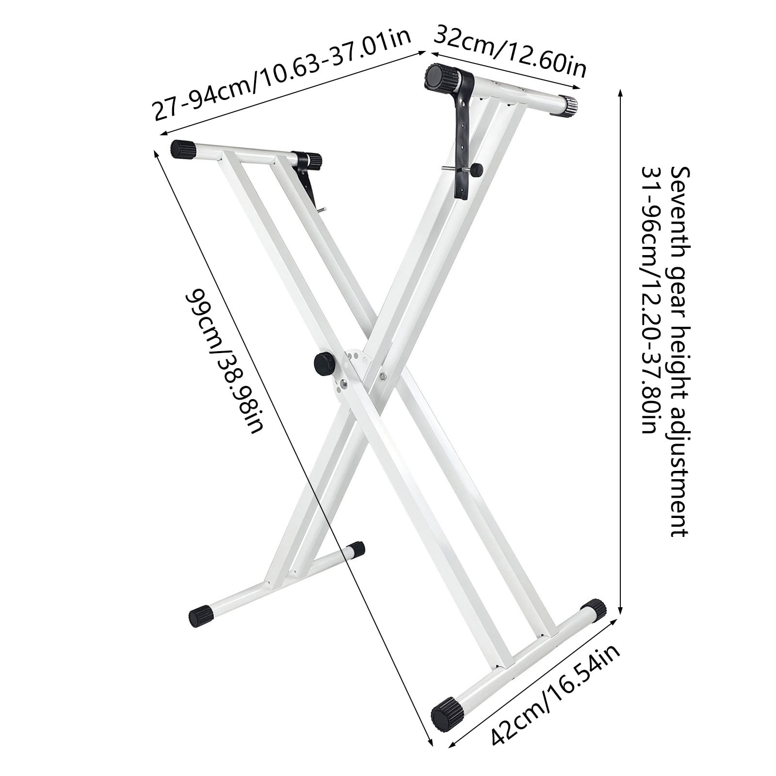 BIBABLYKE Adjusted Electronic Piano Stand, Double Braced Keyboard Stand, Electric Piano Holder Adjusted Stable Keyboard Rack