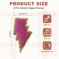 thumbnail image 2 of Uxcell 6pcs 3 Inches Chenille Patches with Gold Edges, Thunder Bolt Flash Iron on Patch Embroidery Applique Clothing Patching for DIY Hats Bag Jeans Jackets, Purple, 2 of 6