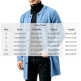 thumbnail image 3 of TRUNZI Men's Button Down Fleece Coats Long Sleeves Open Front Crewneck Casual Warm Fall Winter Jackets with Side Pockets,Light Blue,Size 3XL, 3 of 7
