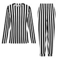 thumbnail image 5 of Black White Striped Pajamas Lady Vertical Lines Print Fashion Home Suit Autumn 2 Pieces Casual Oversized Pajama Sets, 5 of 7
