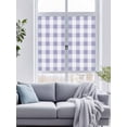 thumbnail image 4 of Non-Adhesive Static Cling Window Tint, Purple White Buffalo Check Window Privacy Film Frosted, Farmhouse Plaid Modern Geometric Insulated Windows Frosted Films for Living room, 35.4 x 78.7 Inches, 4 of 9