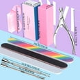 thumbnail image 2 of Nail File and Buffer- 3pcs Double Sided Nail File, Rectangular Nail Buffer, Buffer Block Sponge Polished, Nail Brush, Come with Cuticle Nipper and Pusher, Perfect Manicure Tool Kit for Shiny Nail, 2 of 5