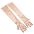 thumbnail image 4 of PUMXQ Classic Stretch Satin Elbow Length Gloves, Full Closed Finger Soft Elastic Opera Prom Bridal Evening Formal Supplies Rose Gold XL, 4 of 4