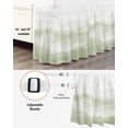 thumbnail image 3 of Sage Green Ombre Mountain Wrap Around Bed Skirts for Queen Bed 16" Drop,Bed Skirt with Adjustable Elastic Belt Dust Ruffle Bed Valance for Bedroom Hotel Nature Abstract Art Marble Bed Frame Cover, 3 of 7