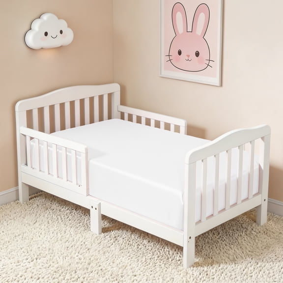 Lorviah Satin Fitted Crib Sheet for Standard Crib & Toddler Mattress - 28"x52" - Soft Smooth, White