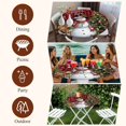 thumbnail image 7 of Red Plaid Christmas Round Tablecloth, Fitted Table Cover with Elastic for 45"-54" Round Tables, Snowman Xmas Tree Snowflake Gifts Elk Table Cloth Outdoor Indoor Dinning Party Waterproof Tablecloths, 7 of 7
