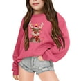 thumbnail image 1 of SNPOSN Chandail en Molleton Fille Doux en Molleton pour Filles Chandail à Capuchon d'Hiver à Manches Longues Col Rond Imprimé de Noël Chandail en Molleton Confortable et Chaud pour Enfants Rose Vif 8-9 Ans, 1 of 4