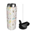 thumbnail image 2 of Bingfone Summer Rabbit Print 18oz Sports Insulated Kettle With Straw, Leakproof & BPA Free, Drinking Sports Water Bottle for Fitness, Gym & Outdoor, 2 of 8