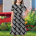 thumbnail image 3 of Avrntaa Girls Baggy Short Sleeve Dress Summer A-Line Maxi Dresses Graphic Print Flowy Sundress for 4-14Y, 3 of 8