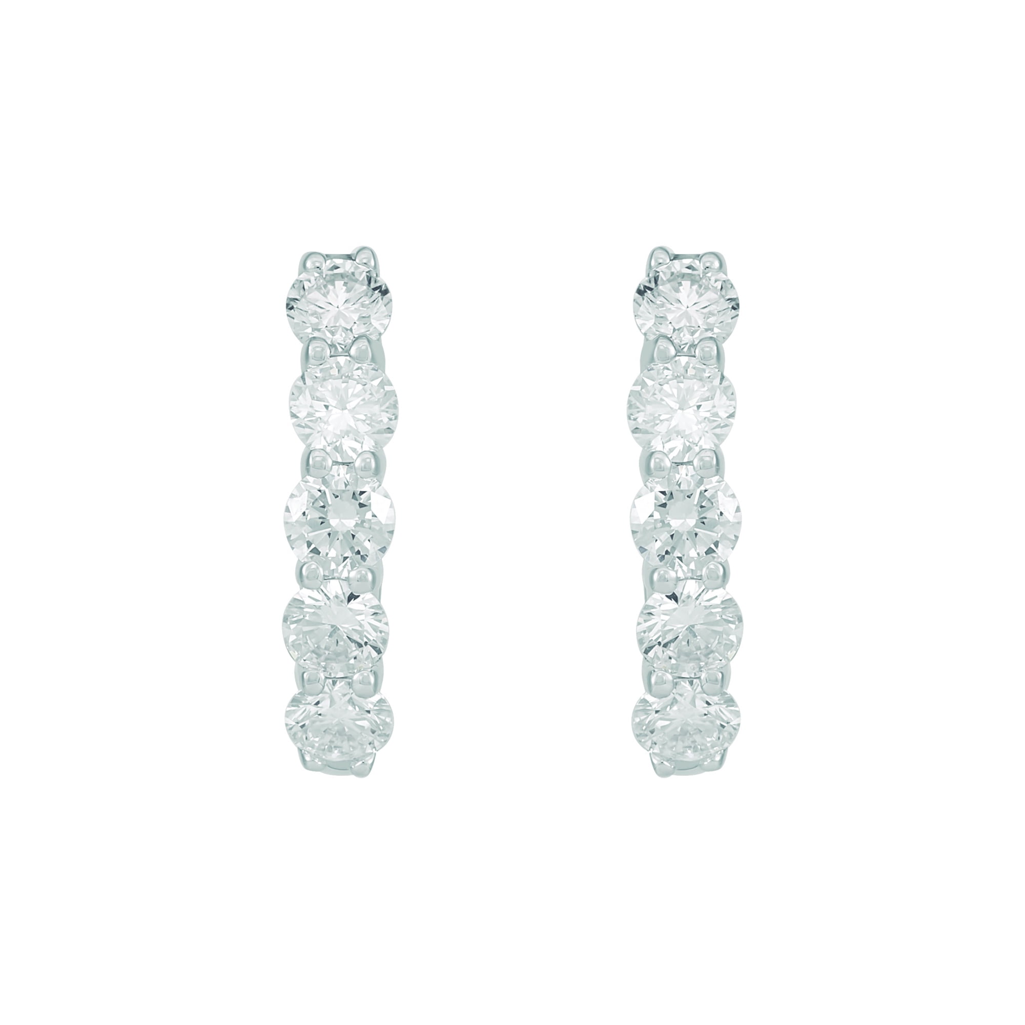 Brilliance Fine Jewelry Sterling Silver 1 CTTW Lab Grown Diamond Oval Hoop Earrings