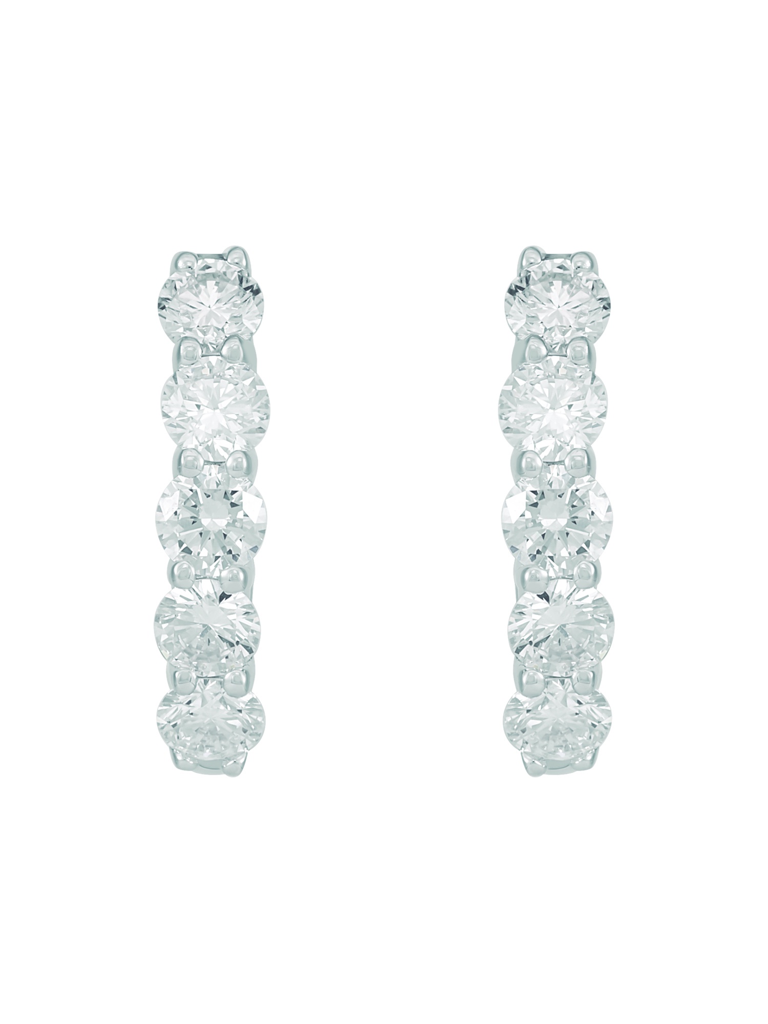 Brilliance Fine Jewelry Sterling Silver 1 CTTW Lab Grown Diamond Oval Hoop Earrings