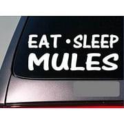 Eat Sleep Mules Sticker *G947* 8" vinyl mule pulling harness wagon hitch tractor