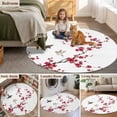 thumbnail image 5 of Red Cherry Branches Round Area Rug 7Ft Washable Circle Rugs for Dorm Laundry Room, Spring Floral Botanical Birds Country Non-Slip Carpet Floor Mats Indoor Outdoor Carpet Runner Aesthetic Home Decor, 5 of 8
