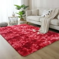 thumbnail image 4 of Junovo Luxury Velvet Shag Area Rug Modern Indoor Fluffy Rugs, Extra Comfy and Soft Carpet For Bedroom Living Room Kids Room,8'x10',Wine Red, 4 of 7