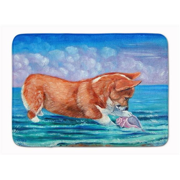 Corgi Sea Shell Find Machine Washable Memory Foam Mat