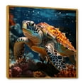 thumbnail image 2 of Designart "Abstract Aquatic Motion II" Animals Turtle Floater Framed Wall Art Prints, 2 of 5