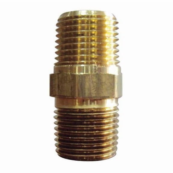 Manufacturer Varies Hex Nipple, Brass, 1/4 in, MNPT, 10 PK 6AZD1
