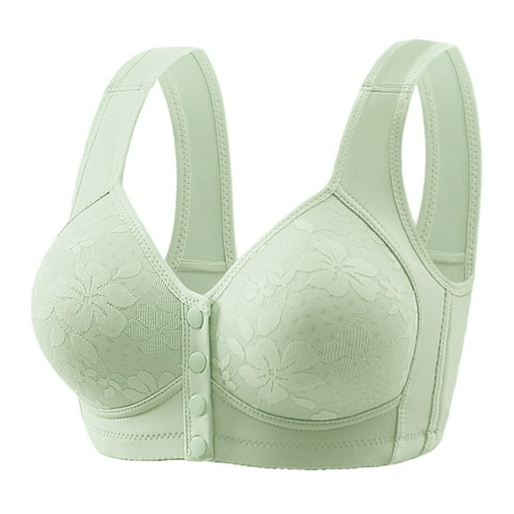 HUITKMM Wireless Bra Women's Fixed Cup Front Buckle Underwear for The Elderly Plus Size Bra without Underwire Thin Tank Top Bra 1053