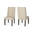 thumbnail image 6 of Noble House Cordella Contemporary Fabric Dining Chair, Set of 2, Beige, 6 of 6