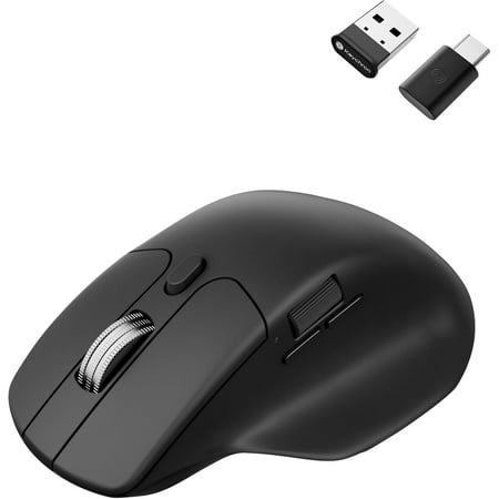 M6 Silent Wireless Gaming Mouse, 1000Hz, Bluetooth/2.4G/Wired, PixArt 3311 Sensor (12K DPI), 86g, 5 On-Board Memory Profiles for Plug & Play, Programmable for Mac/Win/Linux – Black