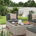 thumbnail image 3 of MRUAKA Outdoor Patio Furniture Set, 7-Piece Modular Sectional Sofa With Table, PE Wicker Outdoor Conversation Set for Patio, Garden,Gray, 3 of 8