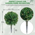 thumbnail image 2 of 25.59 Inch Artificial Olive Boxwood Topiary Ball Tree, Set of 2 Artificial Shrub Bushes with Ground Spike, UV Resistant Faux Evergreen Tree for Front Porch, Patio, Garden Decor, 2 of 7