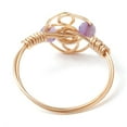 thumbnail image 5 of Natural Apatite & Garnet & Amethyst & Citrine Finger Rings Golden Tone Copper Wire Wrap Jewelry for Women Size 7(17.3mm), 5 of 5