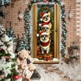 thumbnail image 6 of HCBY Merry Christmas Door Cover New Year Decorations Xmas Background Banner Xmas Door Hanging Covers for Front Porch Farmhouse Home Indoor Outdoor New Year Decoration (Cute#2), 6 of 6
