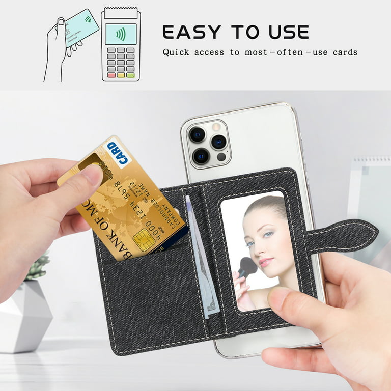 CA+ Phone Wallet Card Holder for Phone Case Sleeves Stick On Wallet for  Cell Phone Card Holder Durable Adhesive Sticker ID Credit Card Holder for  Back