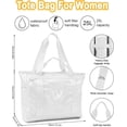 thumbnail image 4 of Tote Bag for Women, Lightweight Work Bag with 15.6" Laptop Compartment  Handbag for Office, Travel, Nurse |  Sandproof, Outside Snap Pocket, Zipper is Smooth, Luggage Strap, 4 of 7