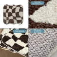 thumbnail image 4 of SDJMa 100% Cotton Tufted Bathroom Rugs Luxurious Plush Brown and White Pattern Bath Mat Absorbent, Quick Dry, Spa Design Shower Room Décor, Rectangle 15.7" x 15.7", 4 of 6