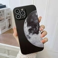 thumbnail image 3 of Compatible for iPhone 13 Pro Max 6.7 Inch Moon Case, The Cool Night Moon Pattern Design Case for Women Girls Men Soft TPU Shockproof Camera Protective Back Cover Case - Black, 3 of 6