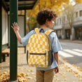 thumbnail image 6 of Orange and Cream Wavy Checkered 17" School Backpacks for Teens,Waterproof Oxford Fabric,S-Shape Padded Straps for School,Travel,Hiking,Camping, 6 of 6
