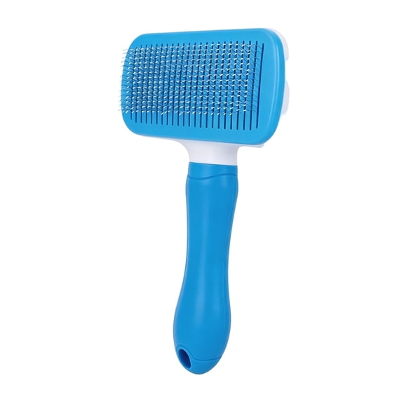 Dog & Cat Brush, Self Cleaning Slicker Brush for Pets, Upgraded Dog Brush for Shedding Massaging and Grooming, Removes Loose Undercoat & Portable Comb for Long Short Haired Dogs(4.3"*7.5",Blue)