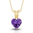 thumbnail image 3 of Rosec Jewels Real Amethyst Heart Pendant Necklace (8mm, AAA Quality, 2 Carat) - with Chain - February Birthstone Necklace, 14K Yellow Gold, 3 of 8