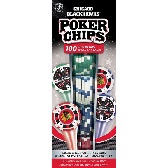 MasterPieces Casino Style 100 Piece Poker Chip Set - NHL Chicago Blackhawks