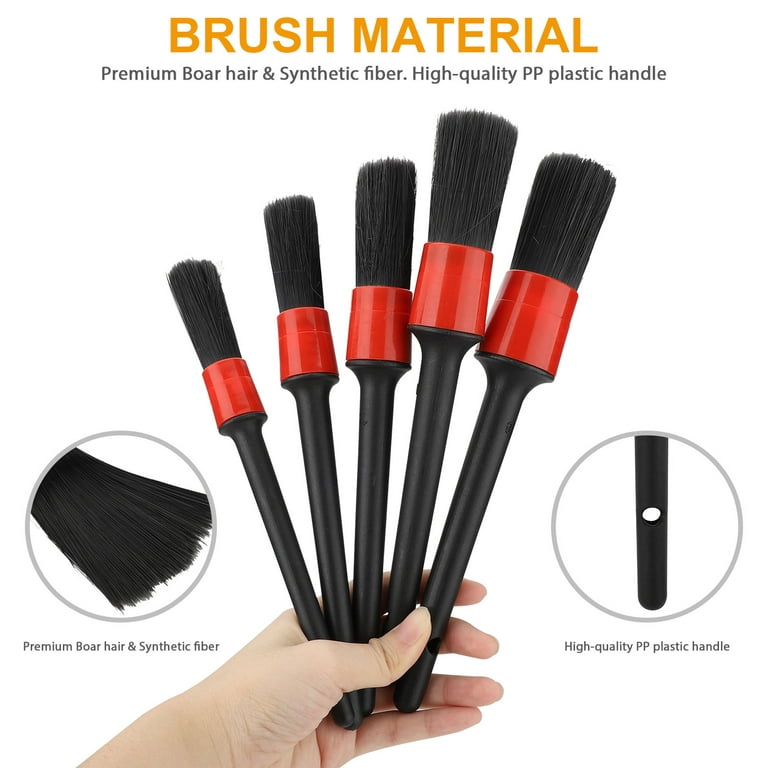 Detailing Brushes - Premium 100% Natural Boar Hair