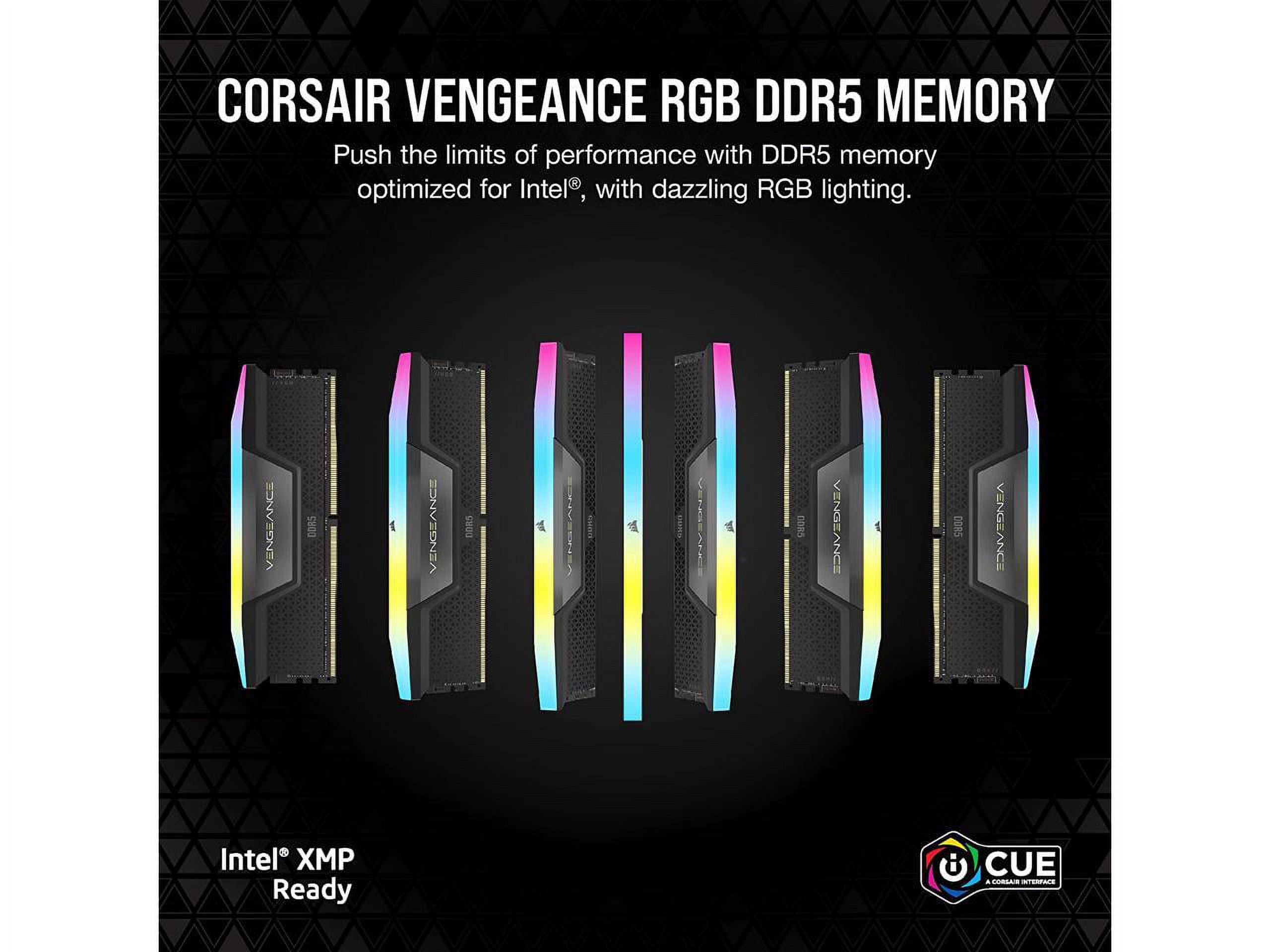 CORSAIR Vengeance RGB 32GB (2x16GB) DDR5 6000 PC RAM, XMP