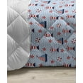thumbnail image 3 of Lighthouse Down Alternative Comforter, Animal Pattern Octopus Whale Starfish Shellfish Abstract Marine Illustration, Microfiber Quilt for All Season, 5 Sizes, Blue Red White, by Ambesonne, 3 of 3