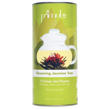 Gift Canister - Primula Flowering Jasmine Teas Gift Canister - Includes: 12 Green Tea Flowers with Natural Jasmine
