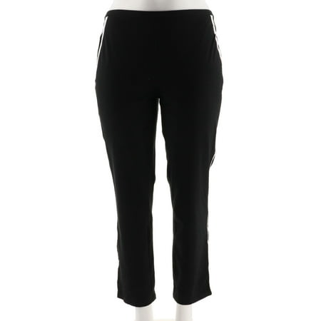 Women with Control Slim Leg Ankle Pants Contrast Trim A292374