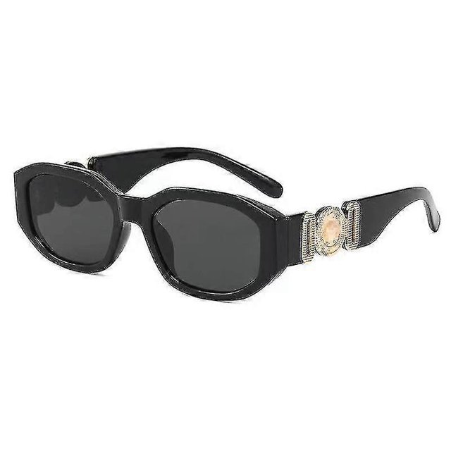 Small Sunglasses Ladies Fashion Personality Ladies Retro Square Goggles Men's Sunglasses - Black Frame Grey Sheet