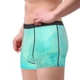 thumbnail image 2 of Yiaed Cyan Mint Marble Print Men's Soft Cotton Boxer Shorts Breathable Boxers Underwear Moisture-Wicking Underwear Stretch Boxer Briefs for Man-Medium, 2 of 5