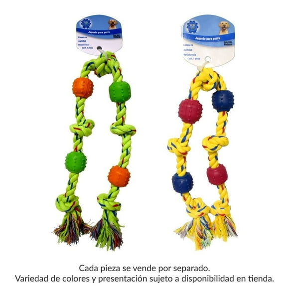 Juguete para Perro Professor Pet Cuerda con Pelotas Varios Colores 1 Pieza