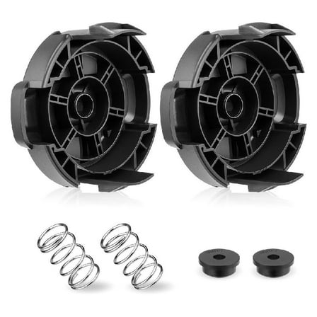 Pack of 2 Trimmer Head Caps and Springs Set for Quickfeed Parts Replacement