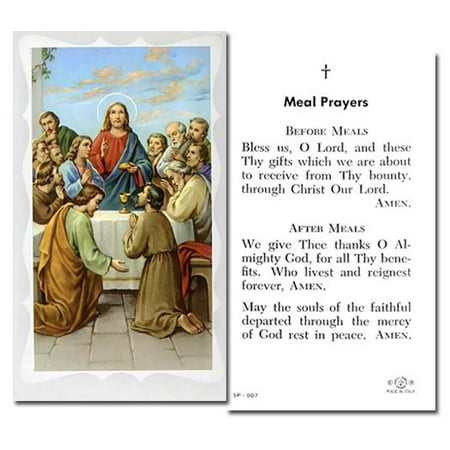

Meal Prayers Catholic Prayer Holy Card with Prayer on Back Pack of 100