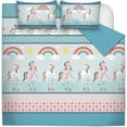 thumbnail image 2 of Safdie & Co. 3-piece Polyester Rainbow Double Queen Quilt Set in Multi-Color, 2 of 3