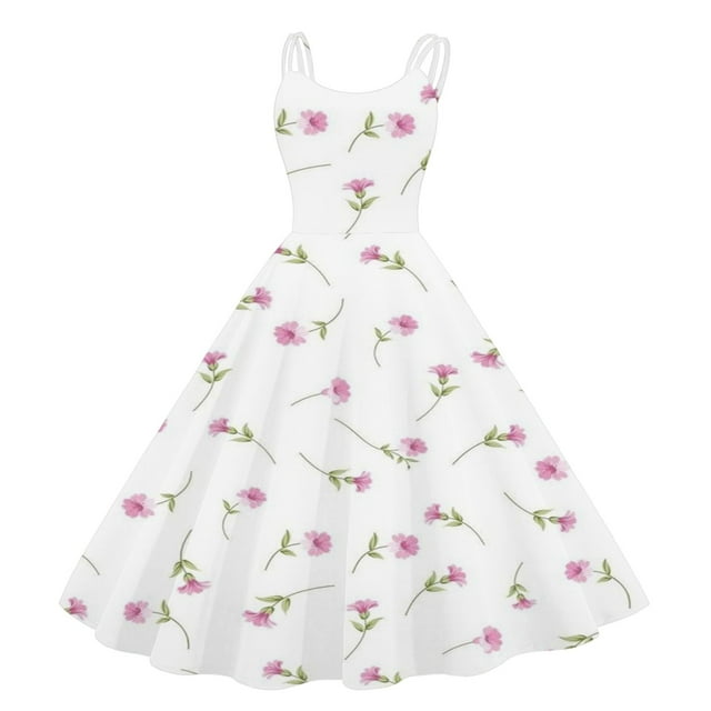TJAZFJPA Petite Robe Noire Robes Vintage pour Femmes Sans Manches Longueur Genou Rétro Ligne A Évasée Swing Formelle Bal Fête Robe à Manches Longues Robe Maxi Robe Florale pour Femmes