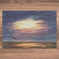 thumbnail image 5 of Ambesonne Landscape Jigsaw Puzzle Durable Cardboard, Beaming Sun Clouds, 1000 pcs, Blue Orange, 5 of 5