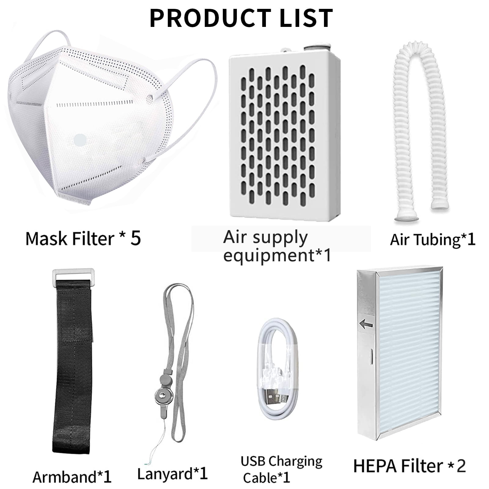 Breathe Easily,Electric Air-Powered KN95 Mask with Fan Replaceable Filters, Includes 2 HEPA Filter,Reusable Respirator Face Mask for Dust Work,Sleeping Outdoor Sports Housework